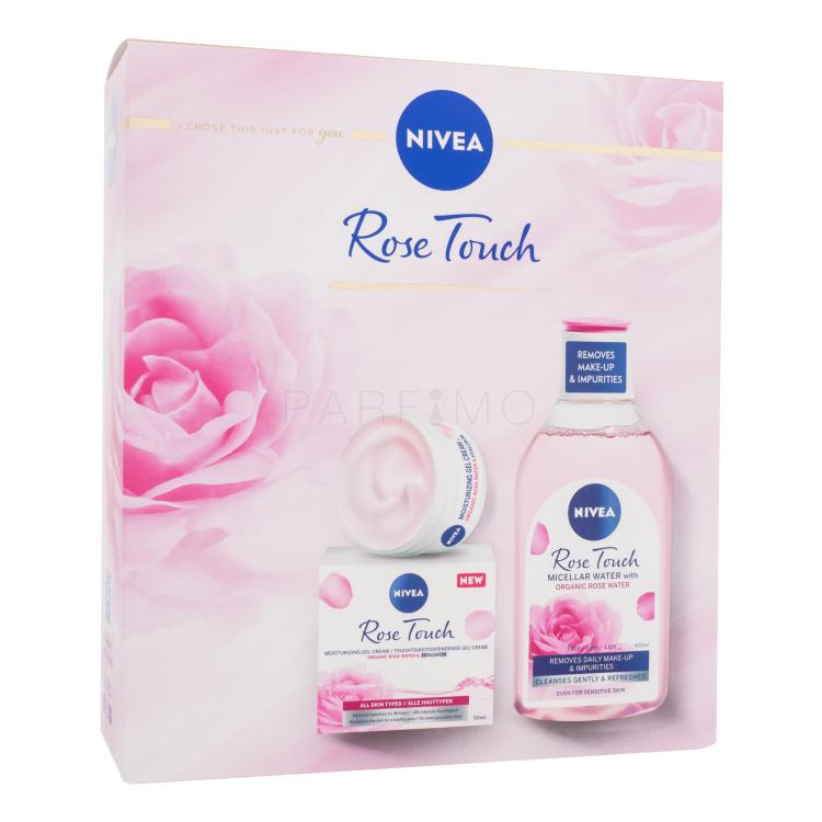 Nivea Rose Touch Poklon set dnevna gel-krema za lice Rose Touch 50 ml + micelarna voda Rose Touch 400 ml