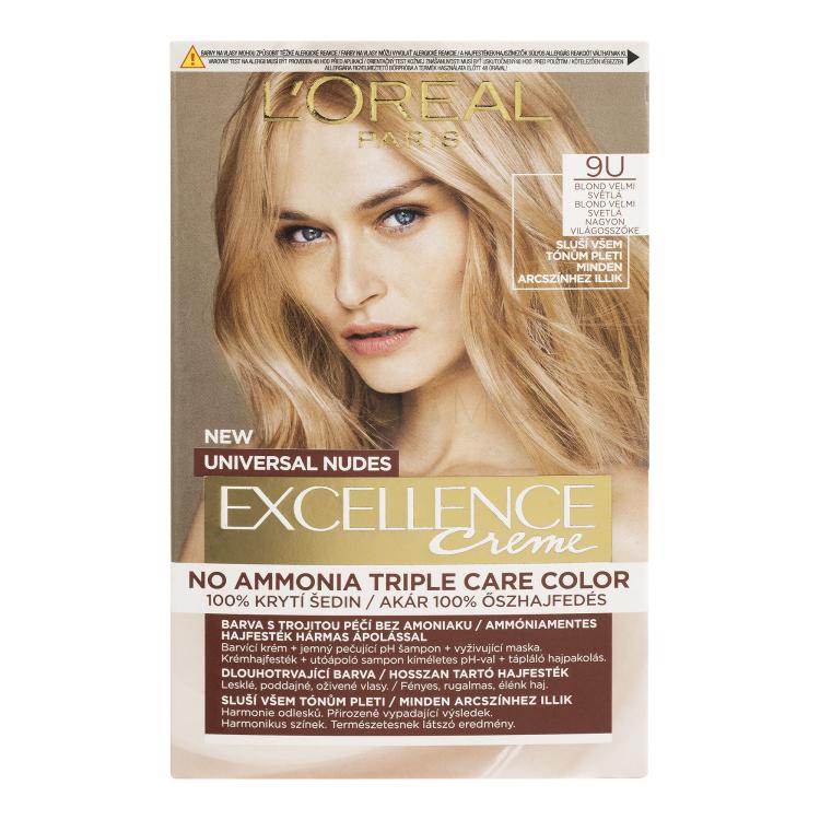 L&#039;Oréal Paris Excellence Creme Triple Protection Boja za kosu za žene 48 ml Nijansa 9U Very Light Blond