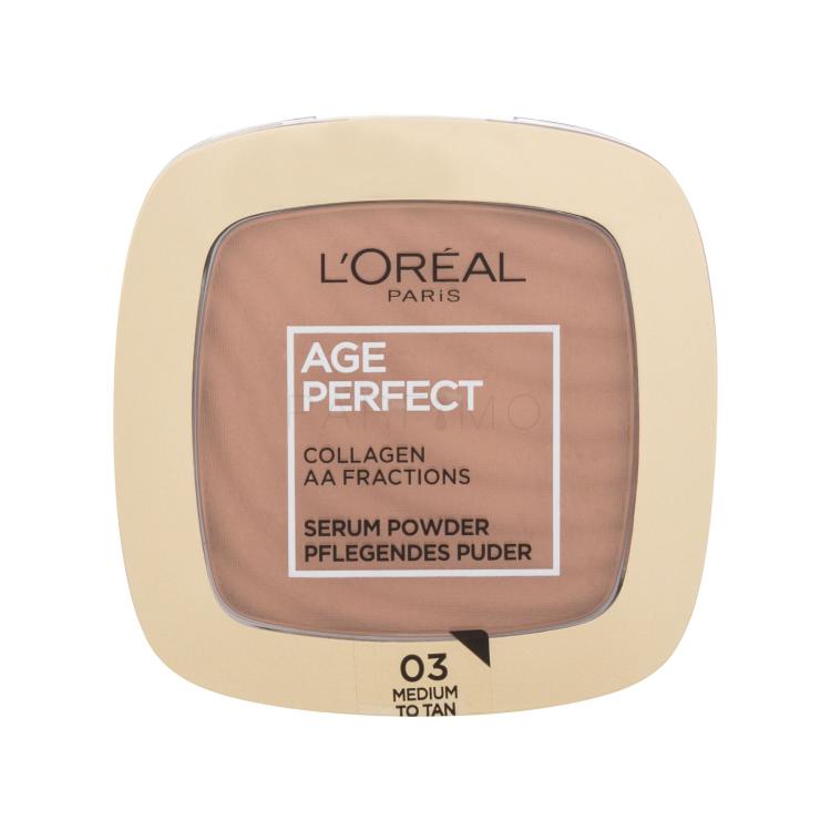 L&#039;Oréal Paris Age Perfect Serum Powder Puder u prahu za žene 9 g Nijansa 03 Medium To Tan
