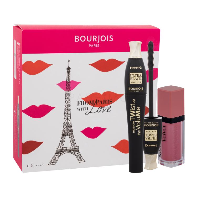 BOURJOIS Paris From Paris With Love Poklon set maskara Mascara Twist Up The Volume 8 ml + ruž za usne Rouge Edition Velvet 7,7 ml 010