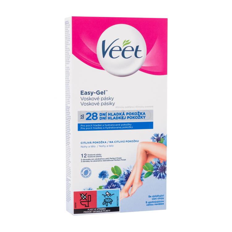Veet Easy-Gel Wax Strips Body and Legs Sensitive Skin Proizvodi za depilaciju za žene 12 kom