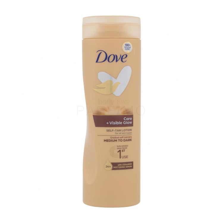 Dove Body Love Care + Visible Glow Self-Tan Lotion Proizvod za samotamnjenje za žene 400 ml Nijansa Medium to Dark