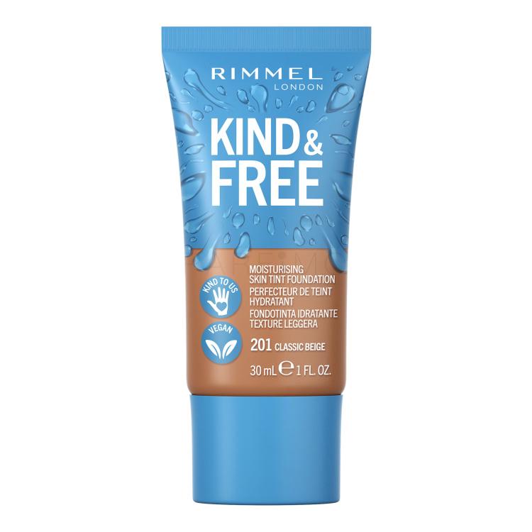 Rimmel London Kind &amp; Free Skin Tint Foundation Puder za žene 30 ml Nijansa 201 Classic Beige