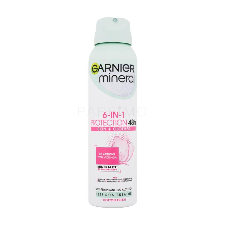 Garnier Mineral Protection 6-in-1 Cotton Fresh 48h Antiperspirant za žene 150 ml