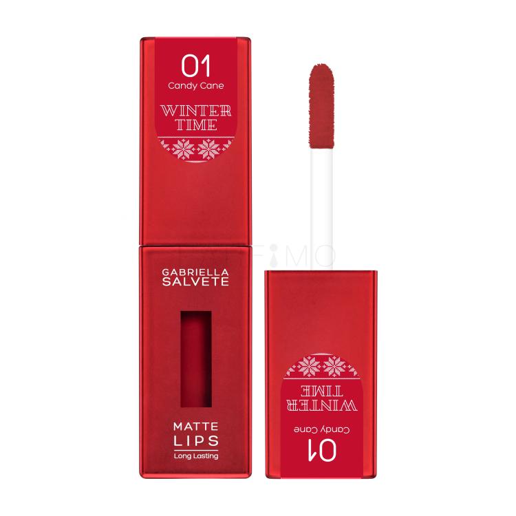 Gabriella Salvete Winter Time Matte Lips Ruž za usne za žene 4,5 ml Nijansa 01 Candy Cane