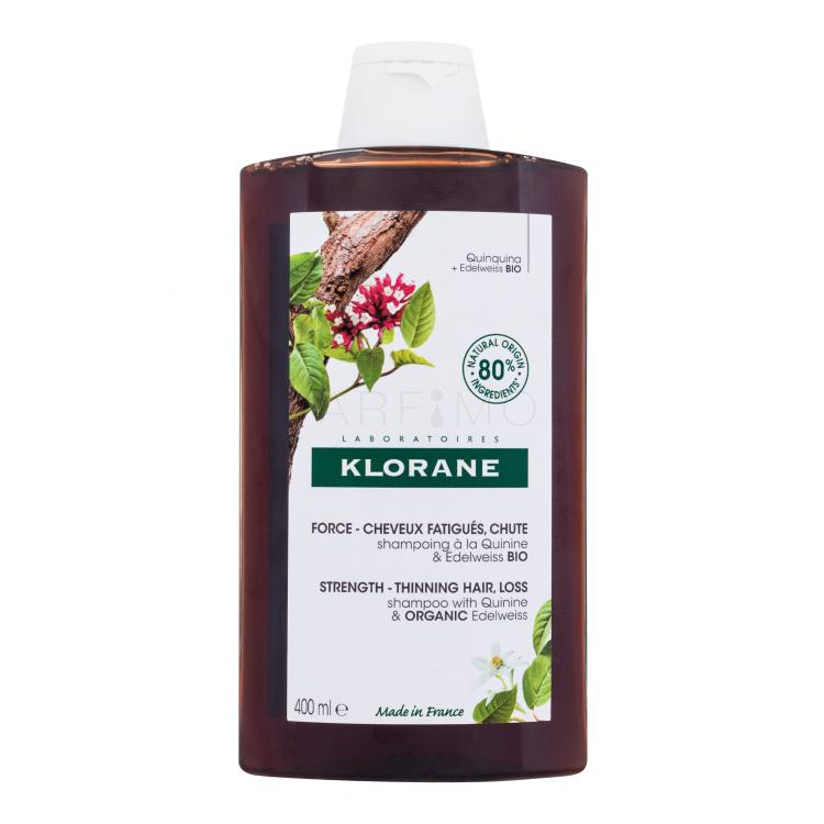 Klorane Organic Quinine &amp; Edelweiss Strength - Thinning Hair, Loss Šampon za žene 400 ml