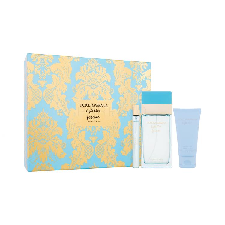 Dolce&amp;Gabbana Light Blue Forever Poklon set parfemska voda 100 ml + krema za tijelo 50 ml + parfemska voda 10 ml