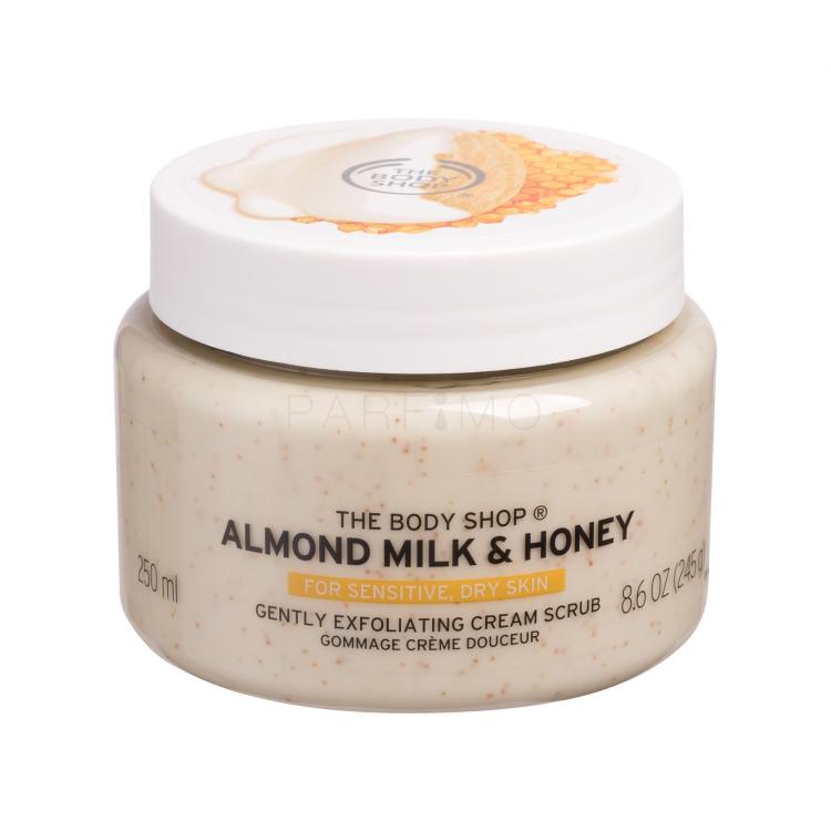 The Body Shop Almond Milk &amp; Honey Gently Exfoliating Cream Scrub Piling za tijelo za žene 250 ml