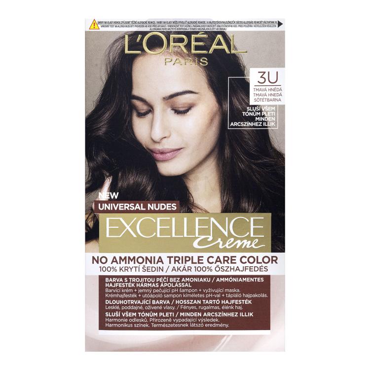 L&#039;Oréal Paris Excellence Creme Triple Protection Boja za kosu za žene 48 ml Nijansa 3U Dark Brown