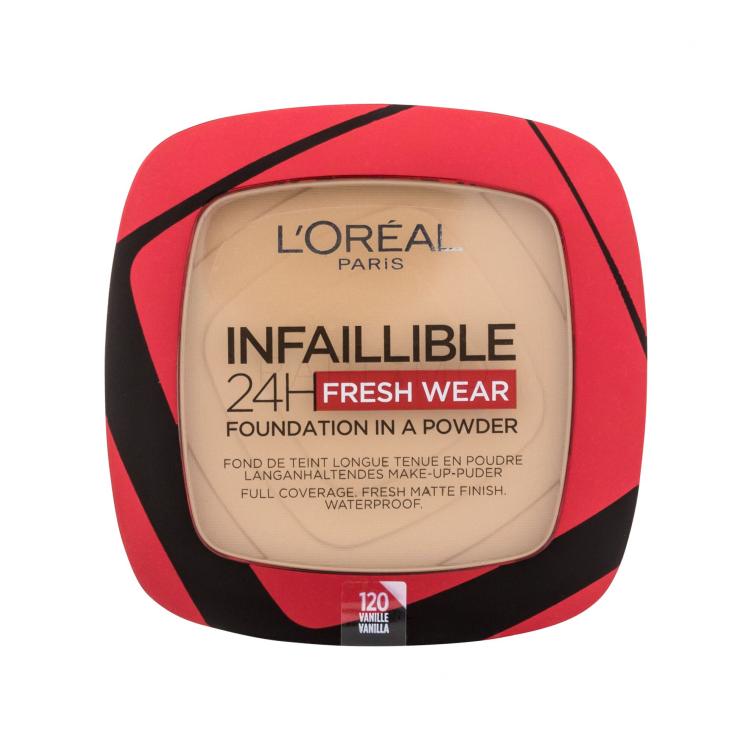 L&#039;Oréal Paris Infaillible 24H Fresh Wear Foundation In A Powder Puder za žene 9 g Nijansa 120 Vanilla