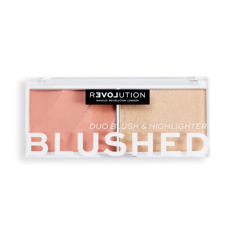 Revolution Relove Colour Play Blushed Duo Blush &amp; Highlighter Paleta za konturiranje za žene 5,8 g Nijansa Sweet