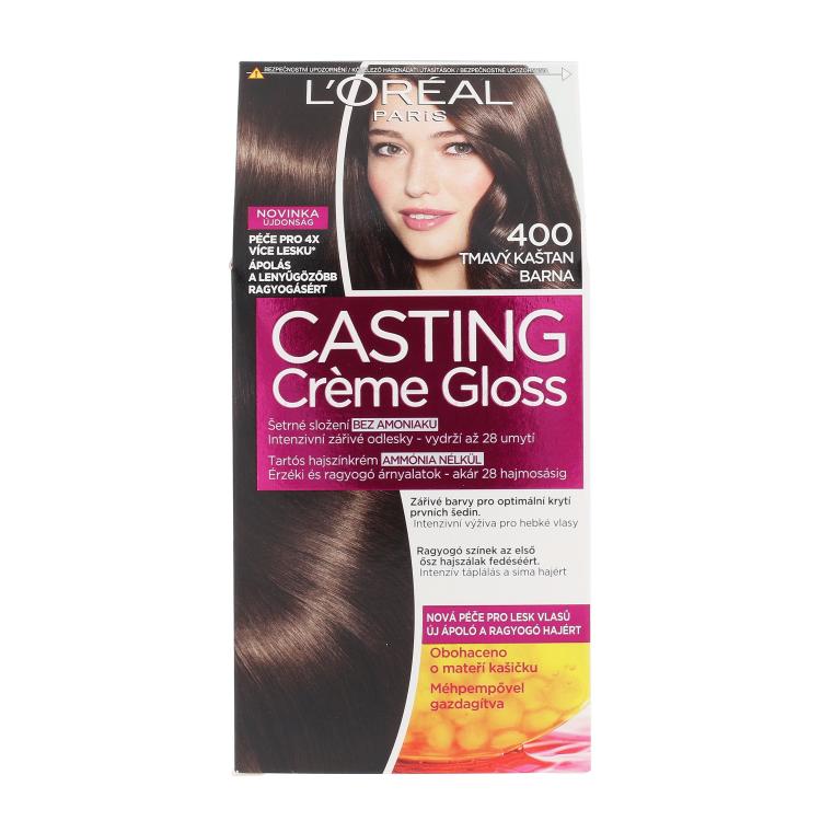 L&#039;Oréal Paris Casting Creme Gloss Boja za kosu za žene 48 ml Nijansa 400 Dark Brown oštećena kutija