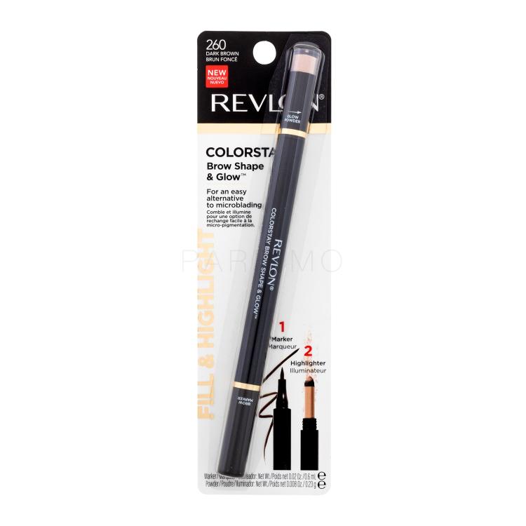 Revlon Colorstay Brow Shape &amp; Glow Olovka za obrve za žene 0,83 g Nijansa 260 Dark Brown