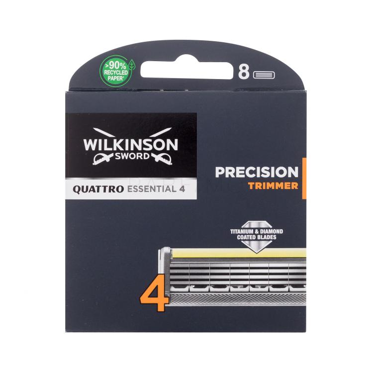 Wilkinson Sword Quattro Essential 4 Precision Trimmer Zamjenske britvice za muškarce set
