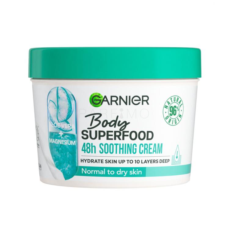Garnier Body Superfood 48h Soothing Cream Aloe Vera + Magnesium Krema za tijelo za žene 380 ml