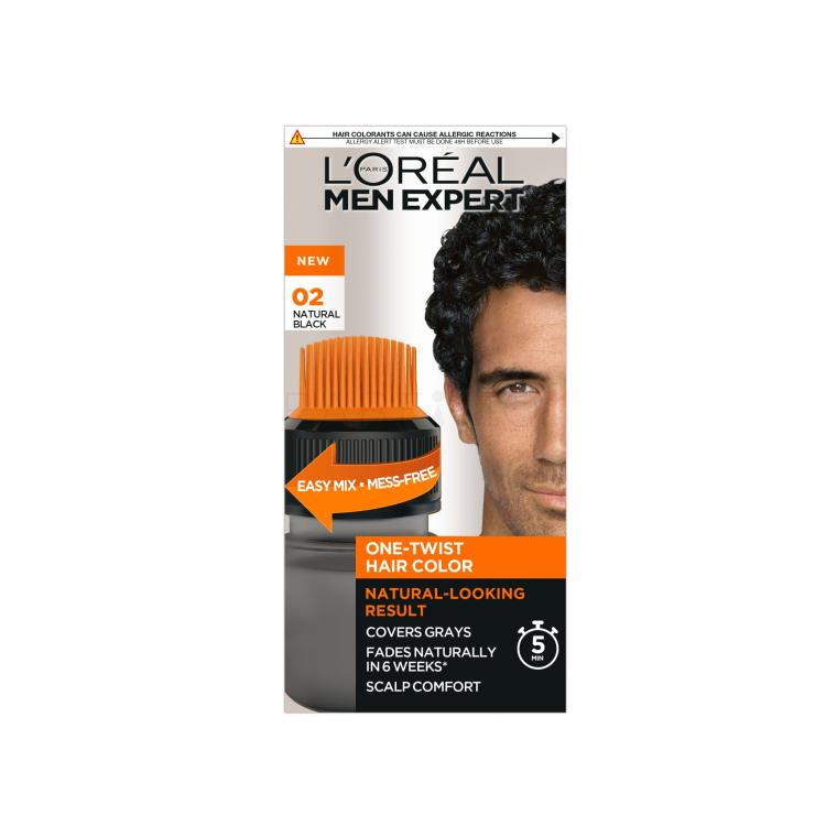 L&#039;Oréal Paris Men Expert One-Twist Hair Color Boja za kosu za muškarce 50 ml Nijansa 02 Real Black