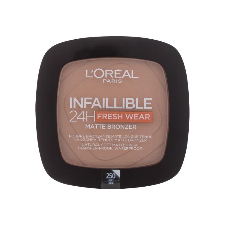 L&#039;Oréal Paris Infaillible 24H Fresh Wear Matte Bronzer Bronzer za žene 9 g Nijansa 250 Light