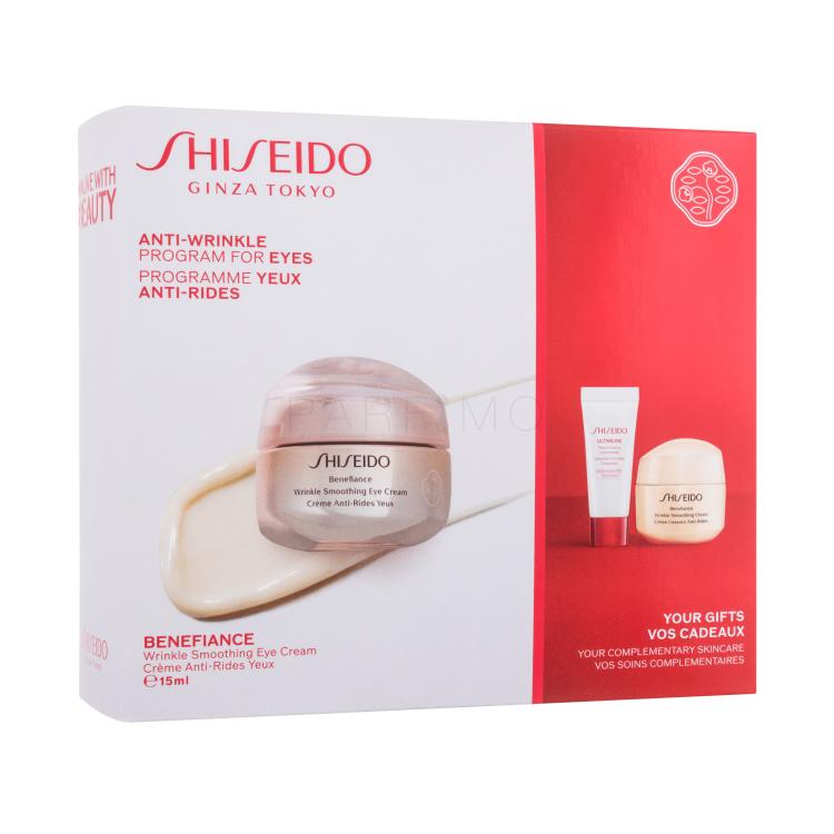 Shiseido Benefiance Anti-Wrinkle Program For Eyes Poklon set krema za područje oko očiju Benefiance Wrinkle Smoothing Eye Cream 15 ml + serum za lice Ultimune Power Infusing Concentrate 5 ml + dnevna krema za lice Benefiance Wrinkle Smoothing Cream 15 ml