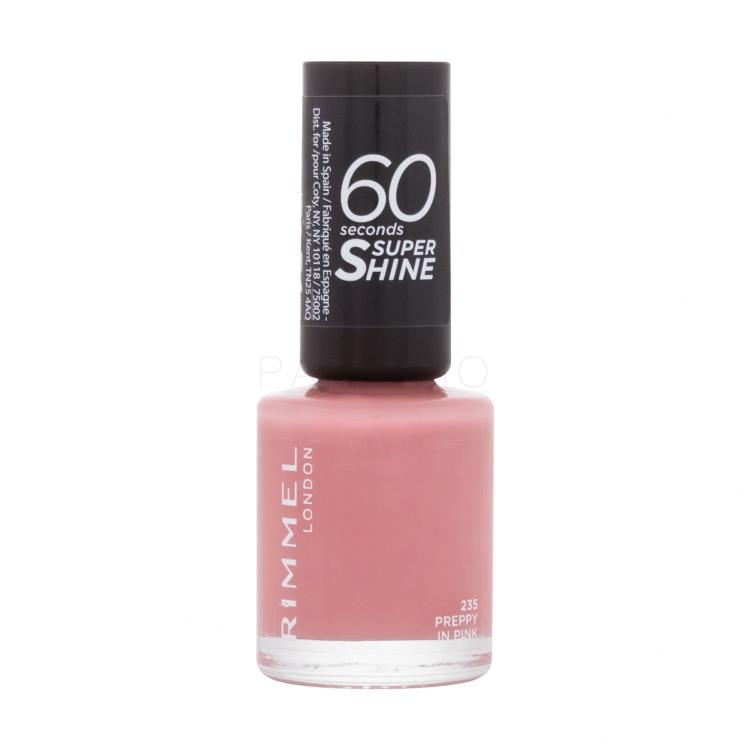 Rimmel London 60 Seconds Super Shine Lak za nokte za žene 8 ml Nijansa 235 Preppy In Pink