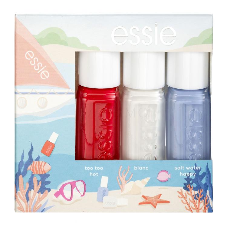 Essie Summer Mini Trio Aquaholic Poklon set lak za nokte 5 ml + lak za nokte 5 ml Blanc + lak za nokte 5 ml Salt Water Happy