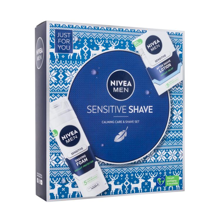 Nivea Men Sensitive Shave Poklon set voda poslije brijanja Men Sensitive 100 ml + pjena za brijanje Men Sensitive 200 ml