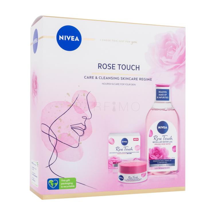 Nivea Rose Touch Care &amp; Cleansing Skincare Regime Poklon set dnevna gel-krema za kožu Rose Touch 50 ml + micelarna voda Rose Touch 400 ml