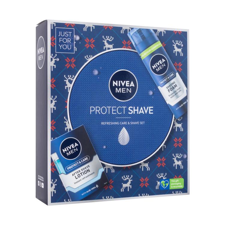 Nivea Men Protect Shave Poklon set voda poslije brijanja Men Protect &amp; Care 100 ml + pjena za brijanje Men Protect &amp; Care 200 ml