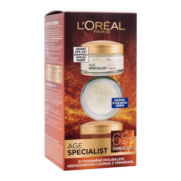 L&#039;Oréal Paris Age Specialist 65+ Poklon set dnevna krema za kožu Age Specialist 65 SPF20 50 ml + noćna krema za kožu Age Specialist 65 50 ml