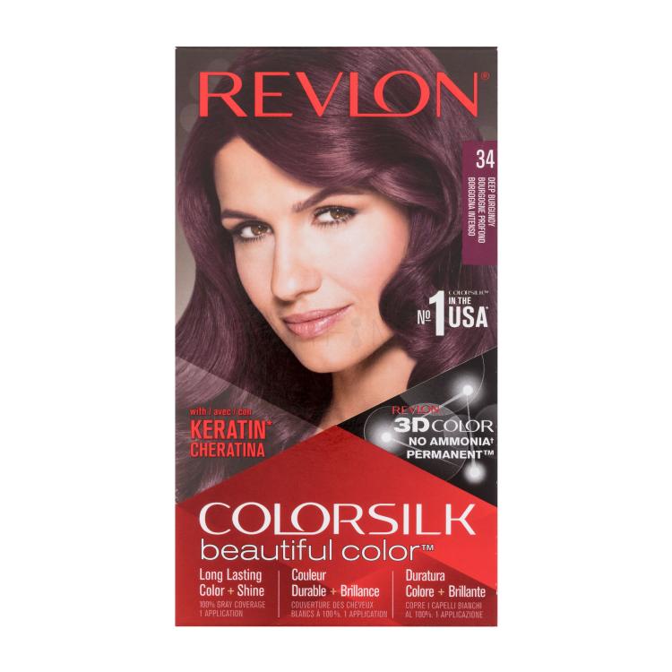 Revlon Colorsilk Beautiful Color Boja za kosu za žene Nijansa 34 Deep Burgundy set