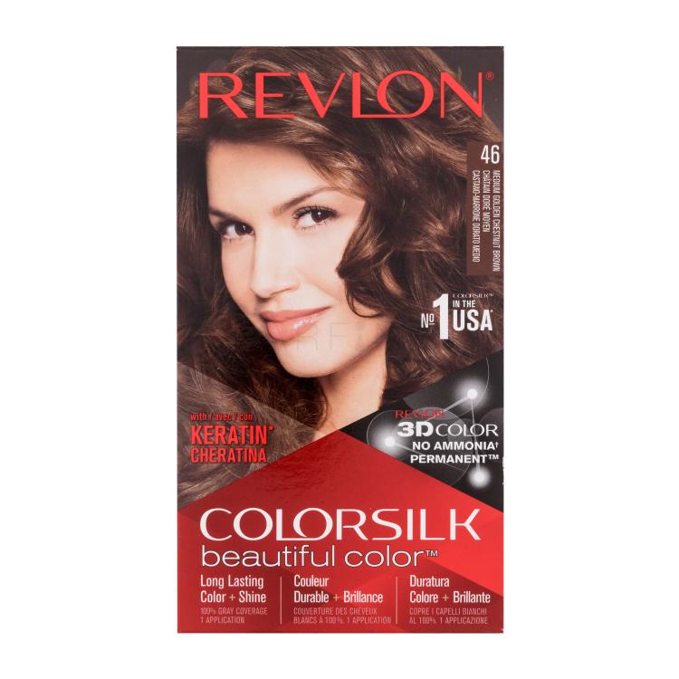 Revlon Colorsilk Beautiful Color Boja za kosu za žene Nijansa 46 Medium Golden Chestnut Brown set