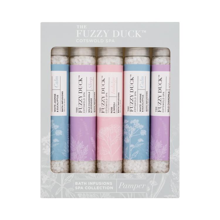 Baylis &amp; Harding The Fuzzy Duck Cotswold Spa Poklon set sol za kupanje The Fuzzy Duck Cotswold Spa Calm 2 x 65 g + sol za kupanje The Fuzzy Duck Cotswold Spa Sleep 2 x 65 g + sol za kupanje The Fuzzy Duck Cotswold Spa Indulge 65 g