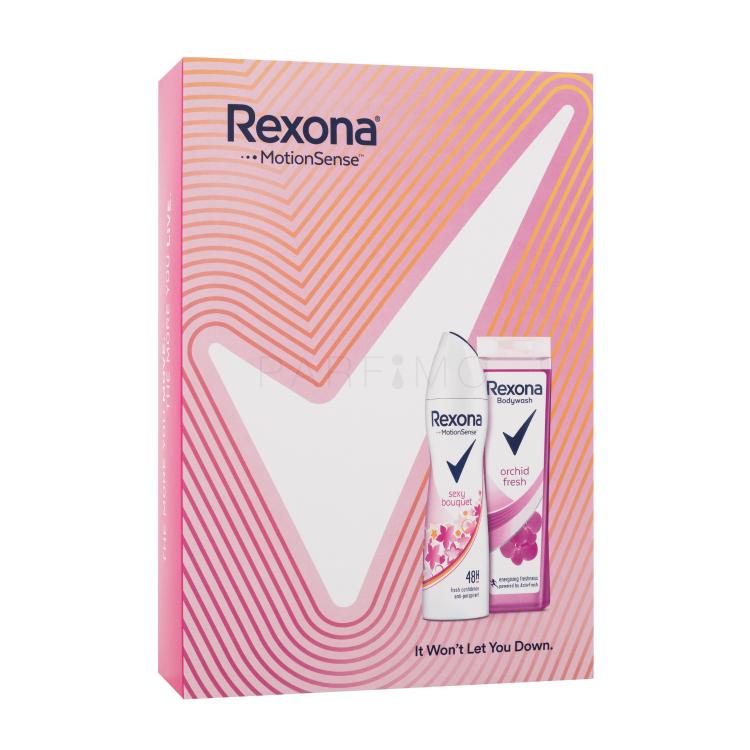 Rexona MotionSense Poklon set gel za tuširanje Orchid Fresh 250 ml + antiperspirant MotionSense Sexy Bouquet 150 ml