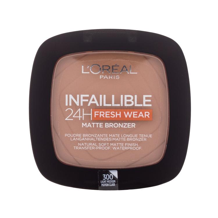 L&#039;Oréal Paris Infaillible 24H Fresh Wear Matte Bronzer Bronzer za žene 9 g Nijansa 300 Light Medium