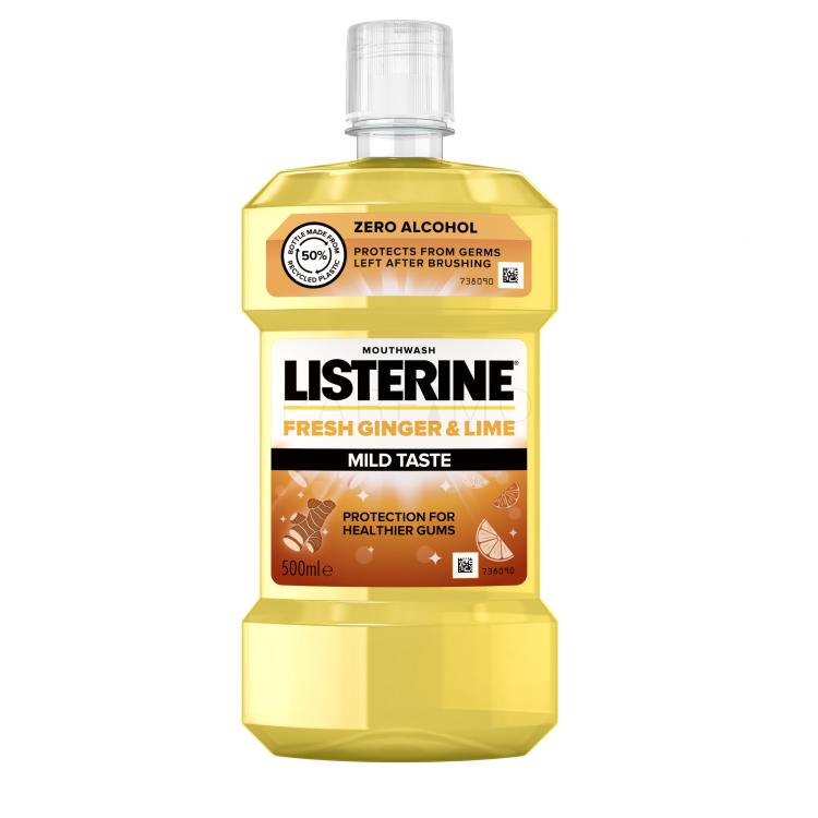 Listerine Fresh Ginger &amp; Lime Mild Taste Mouthwash Vodice za ispiranje usta 500 ml