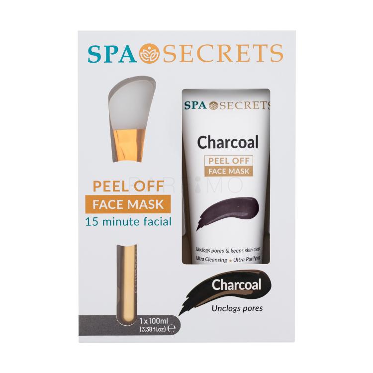 Xpel Spa Secrets Charcoal Peel Off Face Mask Poklon set maska za lice Spa Secrets Charcoal Peel Off 100 ml + aplikator