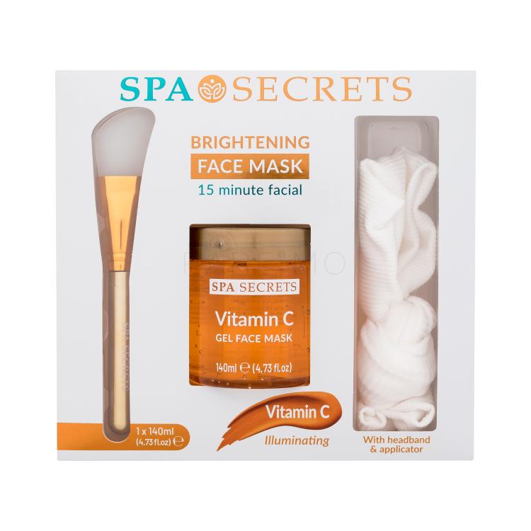 Xpel Spa Secrets Vitamin C Brightening Face Mask Poklon set maska za lice Spa Secrets Vitamin C 140 ml + aplikator + gumica za kosu