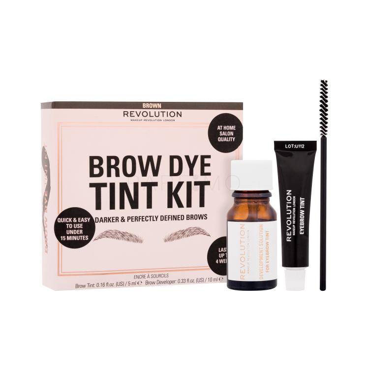 Makeup Revolution London Brow Dye Tint Kit Boja za obrve za žene Nijansa Brown set