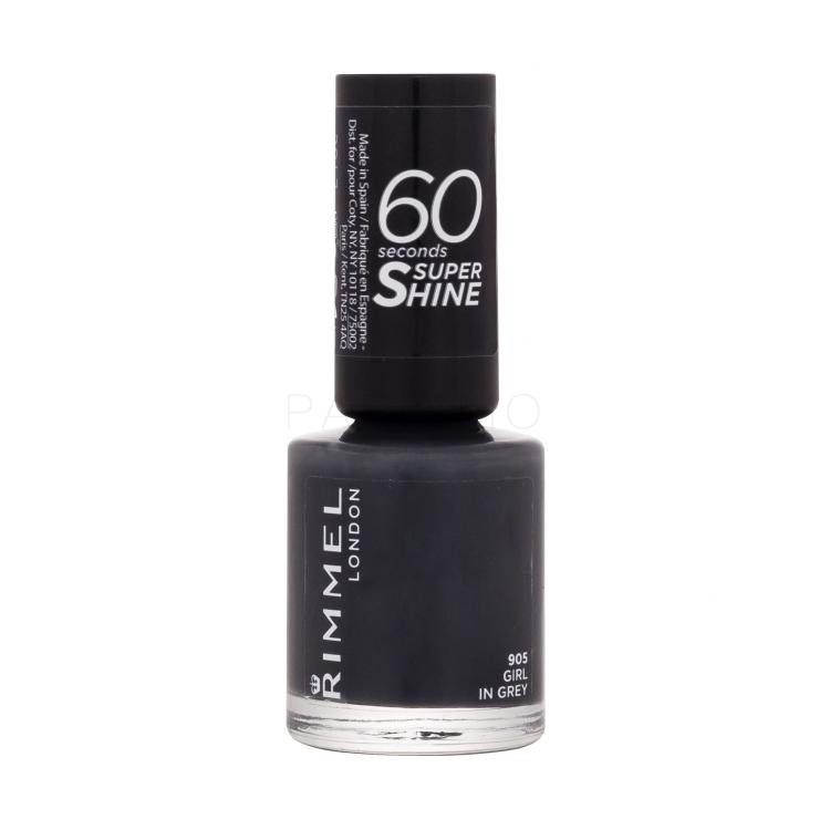 Rimmel London 60 Seconds Super Shine Lak za nokte za žene 8 ml Nijansa 905 Girl In Grey