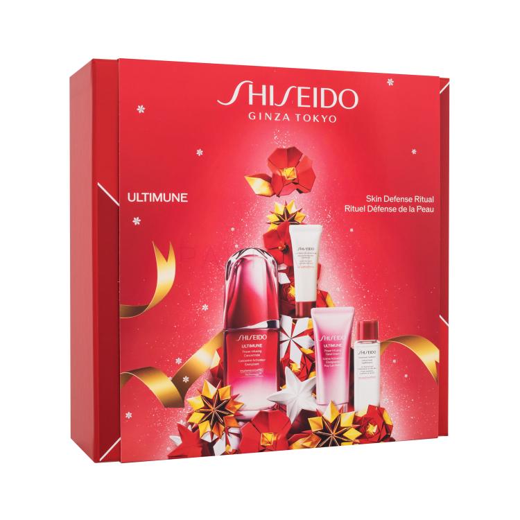 Shiseido Ultimune Skin Defense Ritual Poklon set serum za lice Ultimune 50 ml + pjena za čišćenje lica Clarifying Cleansing Foam 15 ml +tonik za lice Treatment Softener 30 ml + krema za ruke Ultimune 40 ml