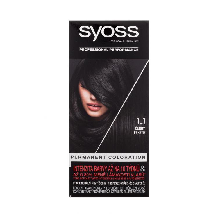 Syoss Permanent Coloration Boja za kosu za žene 50 ml Nijansa 1-1 Black