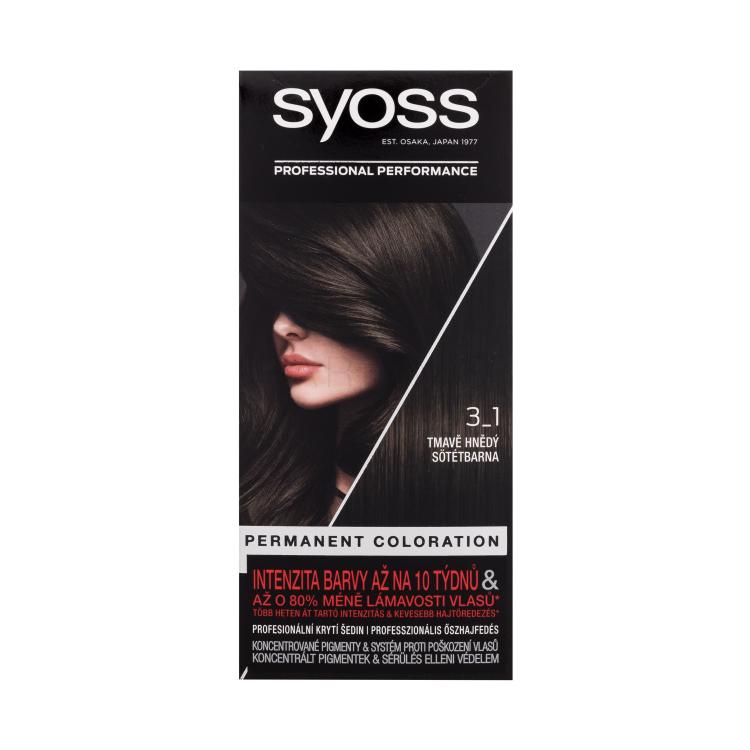 Syoss Permanent Coloration Boja za kosu za žene 50 ml Nijansa 3-1 Dark Brown