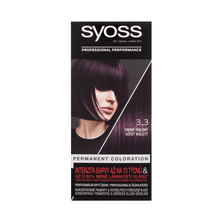 Syoss Permanent Coloration Boja za kosu za žene 50 ml Nijansa 3-3 Dark Violet