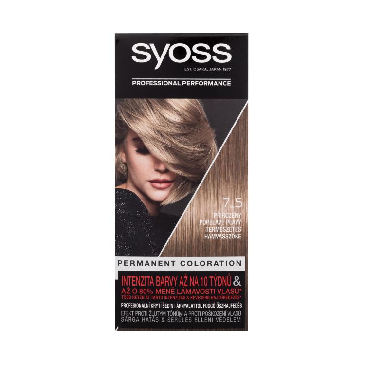 Syoss Permanent Coloration Boja za kosu za žene 50 ml Nijansa 7-5 Natural Ashy Blond