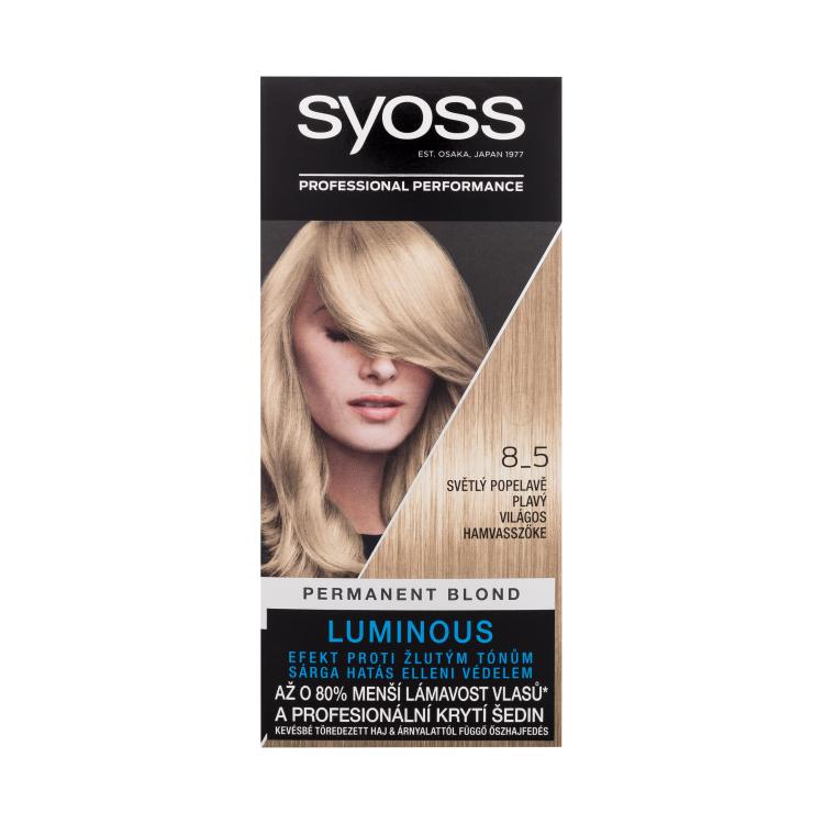 Syoss Permanent Coloration Permanent Blond Boja za kosu za žene 50 ml Nijansa 8-5 Light Ashy Blond