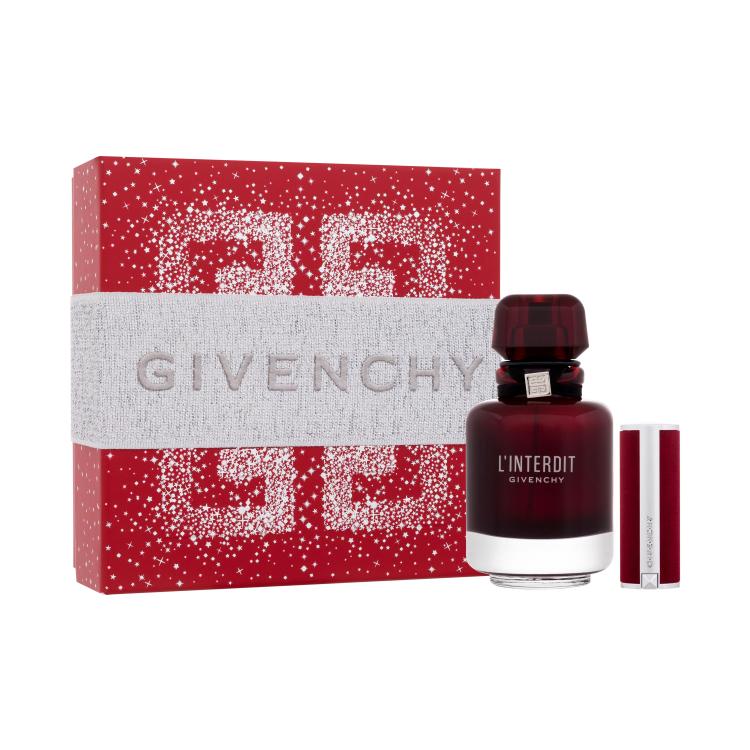 Givenchy L&#039;Interdit Rouge Poklon set parfemska voda 50 ml + ruž za usne Le Rouge Deep Velvet 1,5 g 37 Rouge Grainé