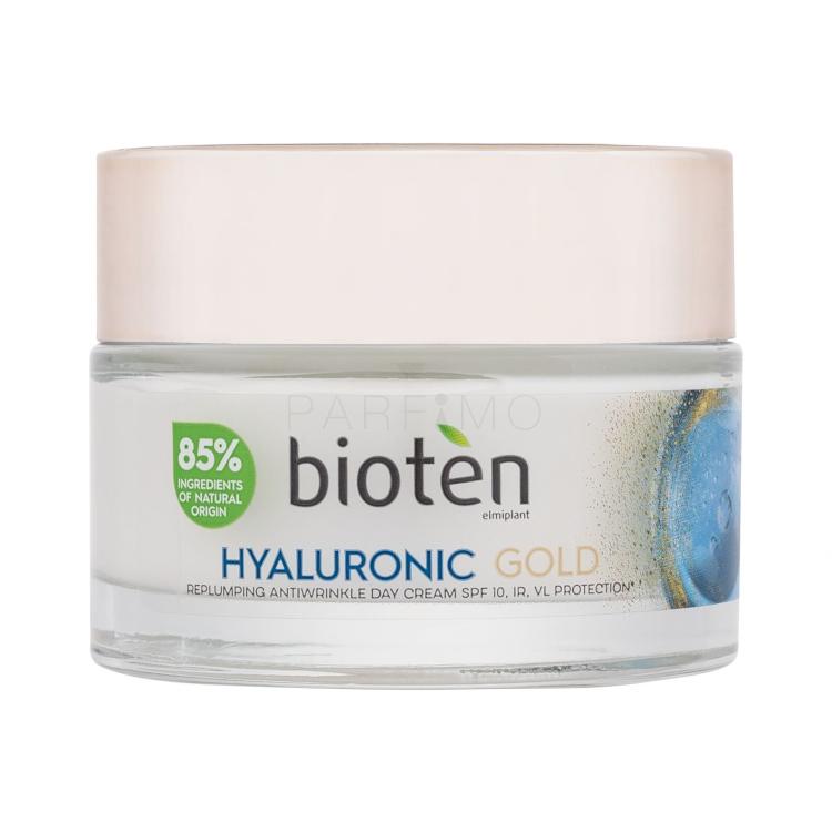 Bioten Hyaluronic Gold Replumping Antiwrinkle Day Cream SPF10 Dnevna krema za lice za žene 50 ml