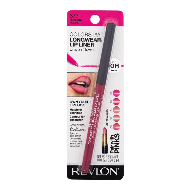 Revlon Colorstay Longwear Lip Liner Olovka za usne za žene 0,28 g Nijansa 677 Fuchsia