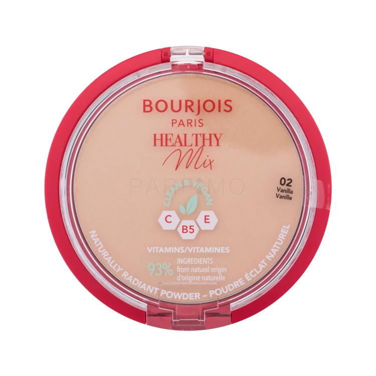 BOURJOIS Paris Healthy Mix Clean &amp; Vegan Naturally Radiant Powder Puder u prahu za žene 10 g Nijansa 02 Vanilla