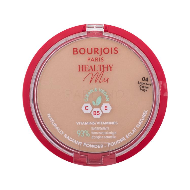 BOURJOIS Paris Healthy Mix Clean &amp; Vegan Naturally Radiant Powder Puder u prahu za žene 10 g Nijansa 04 Golden Beige