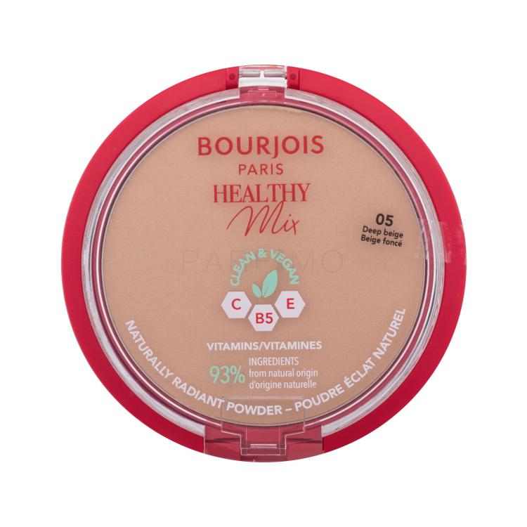 BOURJOIS Paris Healthy Mix Clean &amp; Vegan Naturally Radiant Powder Puder u prahu za žene 10 g Nijansa 05 Deep Beige